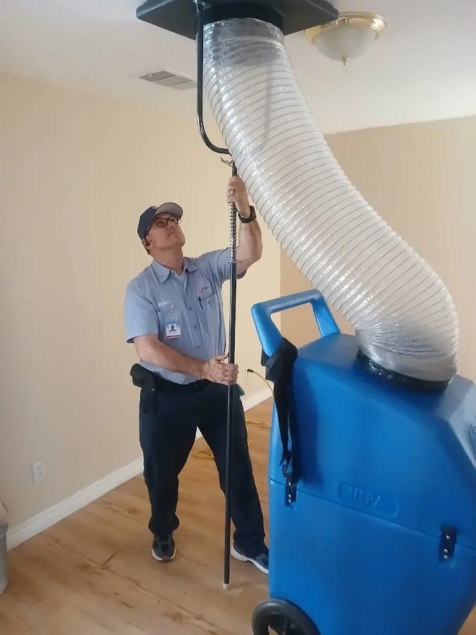 Mini Split Installation technician using HEPA equipment in Petal